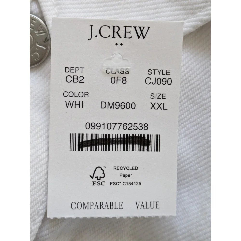 J.Crew Relaxed Denim Jacket Womens Size XXL White NWT $128 CJ090 - Picture 6 of 7